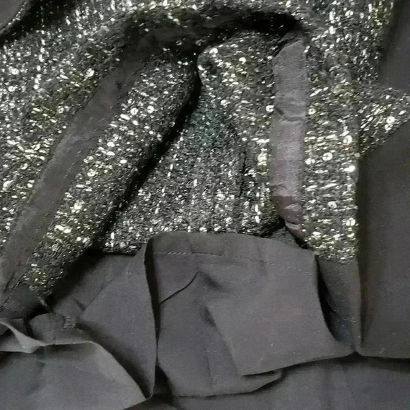 1 Ann Taylor Loft Black Curvy Fit Sparkle Tweed Paneled Straight Skirt 0 - Picture 7 of 8